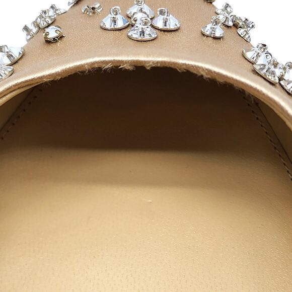 Louis Vuitton Mirage Blossom Slingback Heels Satin Crystals Gold EU 36 US 5.5 - Picture 8 of 10